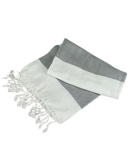 Hamam Antalya Towel in white/anthracite grey