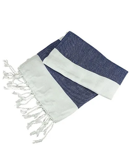 Hamam Antalya Towel in white/french navy