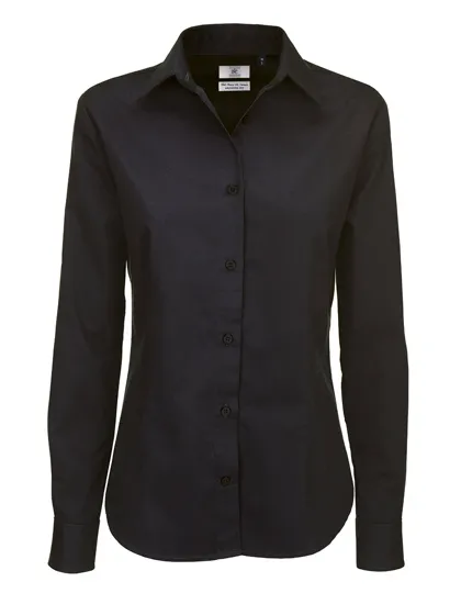 Twill Shirt Sharp Long Sleeve / Women in black