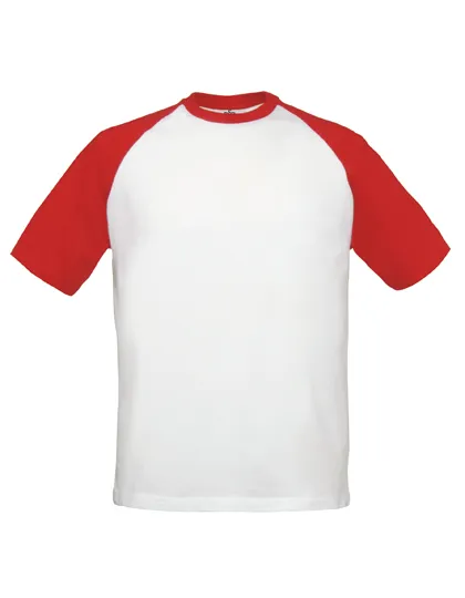 T-Shirt Base-Ball in white 001/red 004