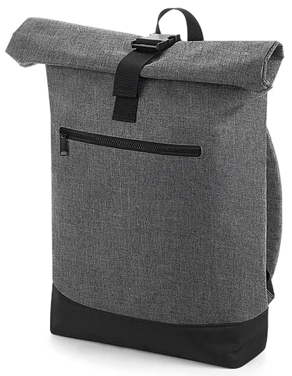 Roll-Top Backpack in grey marl/black