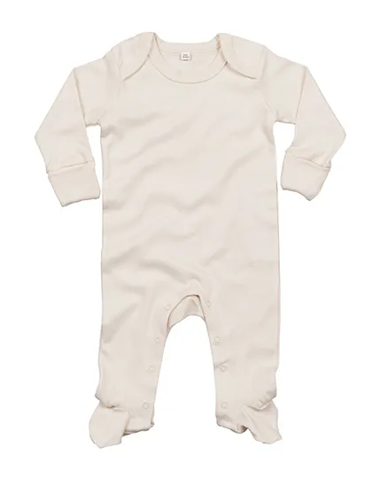 Baby Organic Sleepsuit with Scratch Mitts in organic natural