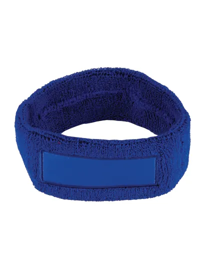 Head Sweatband with Label in royal blue