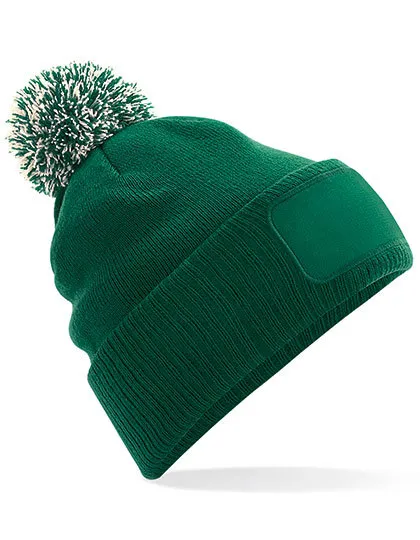 Snowstar® Patch Beanie in bottle green/off white