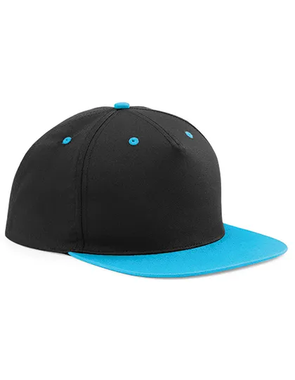 CB610c - 5 Panel Contrast Snapback in black/surf blue