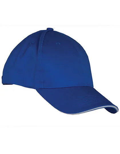 Contrast Sandwich Cap in royal/grey