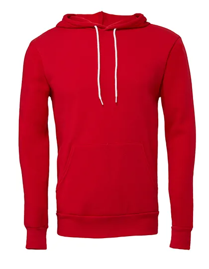Unisex Pullover Poly-Cotton Fleece Hoodie in red