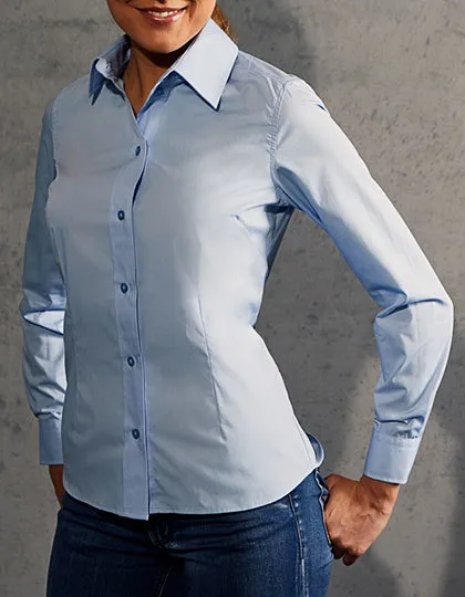 Women’s Poplin Shirt Long Sleeve in light blue