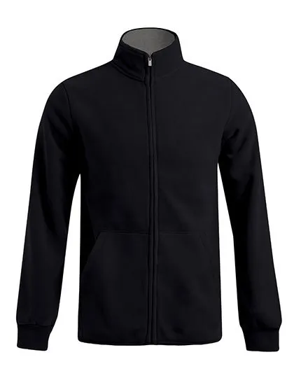 Men’s Double Fleece Jacket in black/light grey (solid)