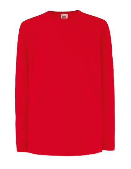 Kids Valueweight Long Sleeve T in red