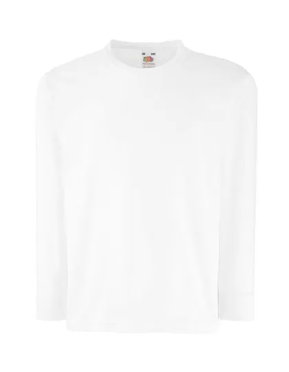 Kids Valueweight Long Sleeve T in white