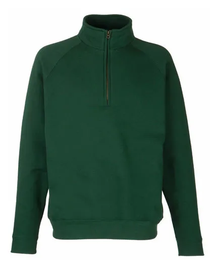 Classic Zip Neck Sweat in bottle green