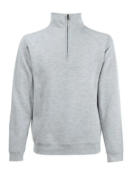 Classic Zip Neck Sweat in heather grey