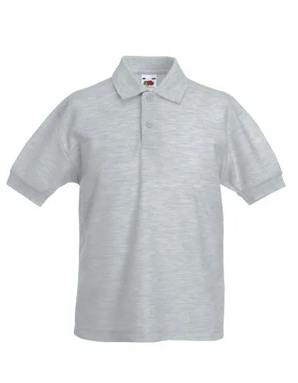 Kids 65/35 Polo in heather grey