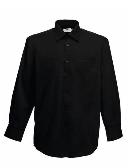 Men’s Long Sleeve Poplin Shirt in black