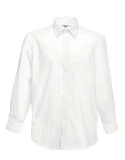Men’s Long Sleeve Poplin Shirt in white