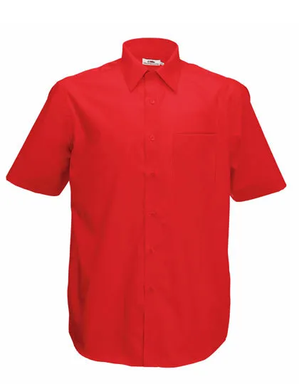 Men’s Short Sleeve Poplin Shirt in red