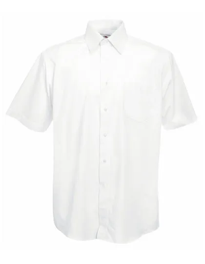Men’s Short Sleeve Poplin Shirt in white