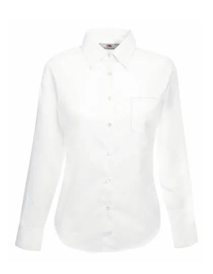 Ladies Long Sleeve Poplin Shirt in white