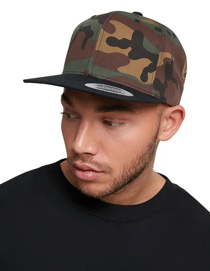 Classic Snapback 2-Tone Camo Cap in melange charcoal/black