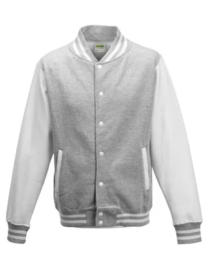 Varsity Jacket in heather grey/white
