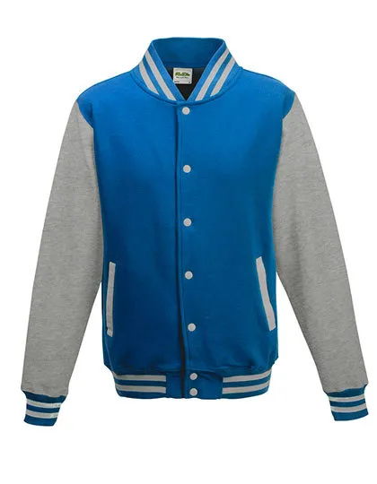 Varsity Jacket in sapphire blue/heather grey
