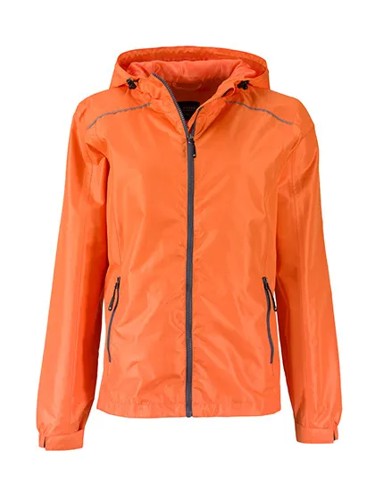 Ladies’ Rain Jacket in orange/carbon
