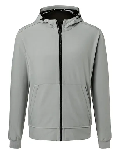 Men’s Hooded Softshell Jacket in light grey/black