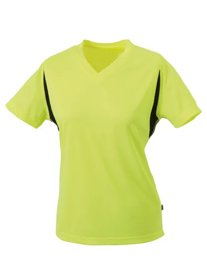 Ladies’ Running-T in fluo-yellow/black