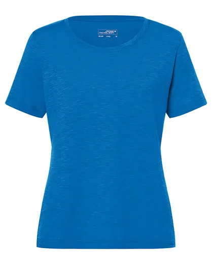 Ladies’Slub T-Shirt in bright blue