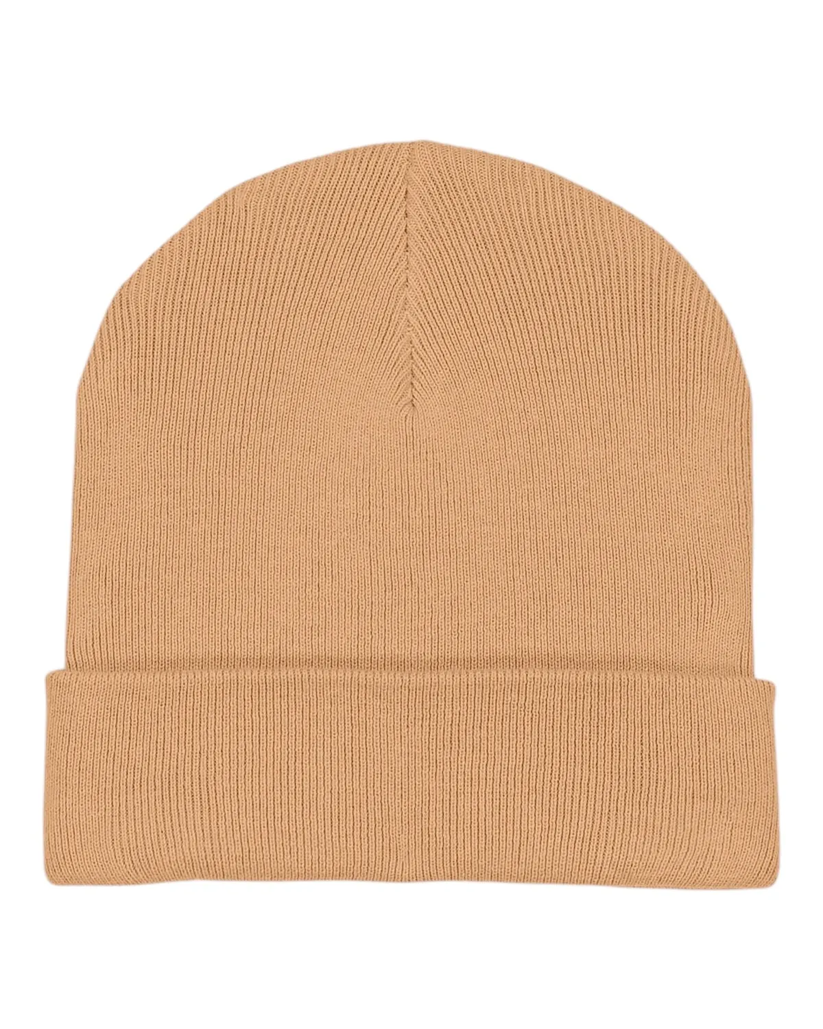 Rib Beanie in latte, zonder model