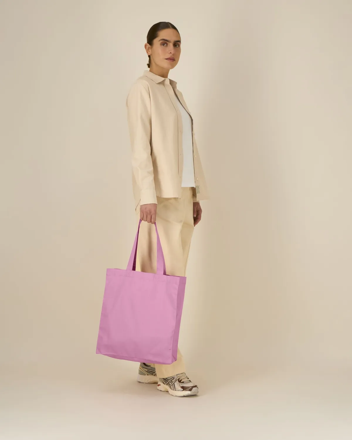 Mid Tote Bag in bubble pink, voorkant