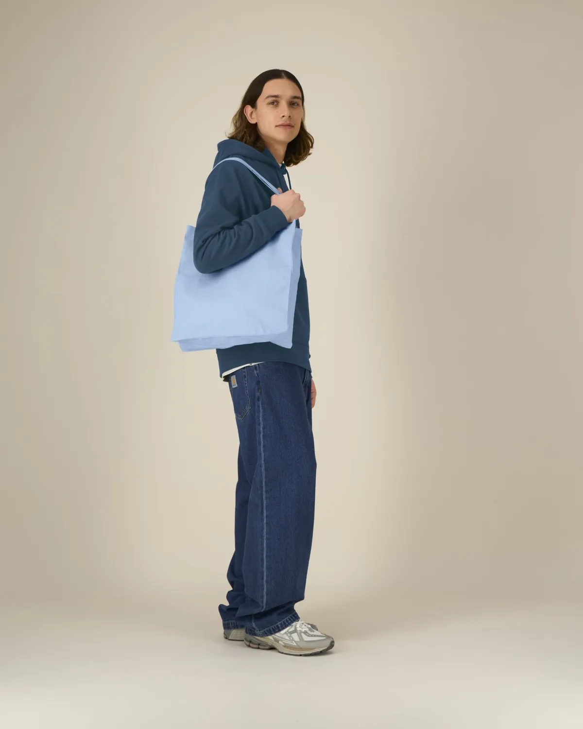 Mid Tote Bag in blue soul, voorkant