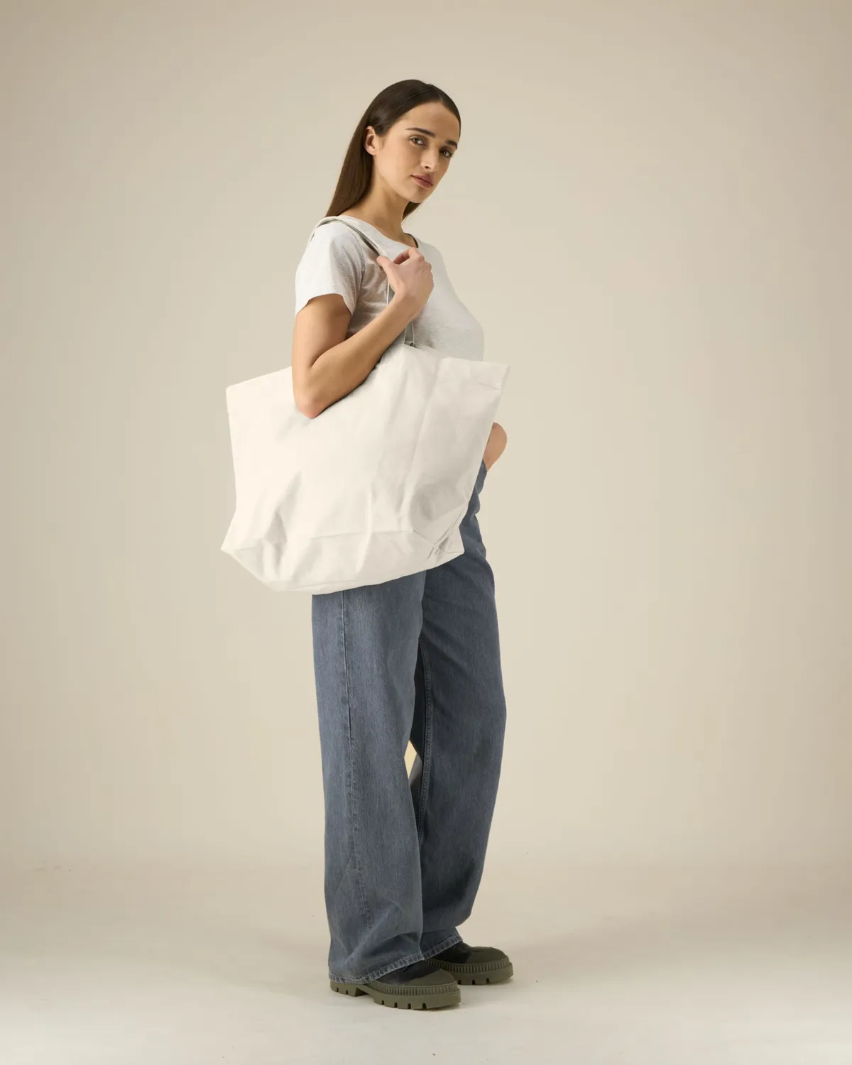 Shopping Bag 2.0 in natural raw, voorkant