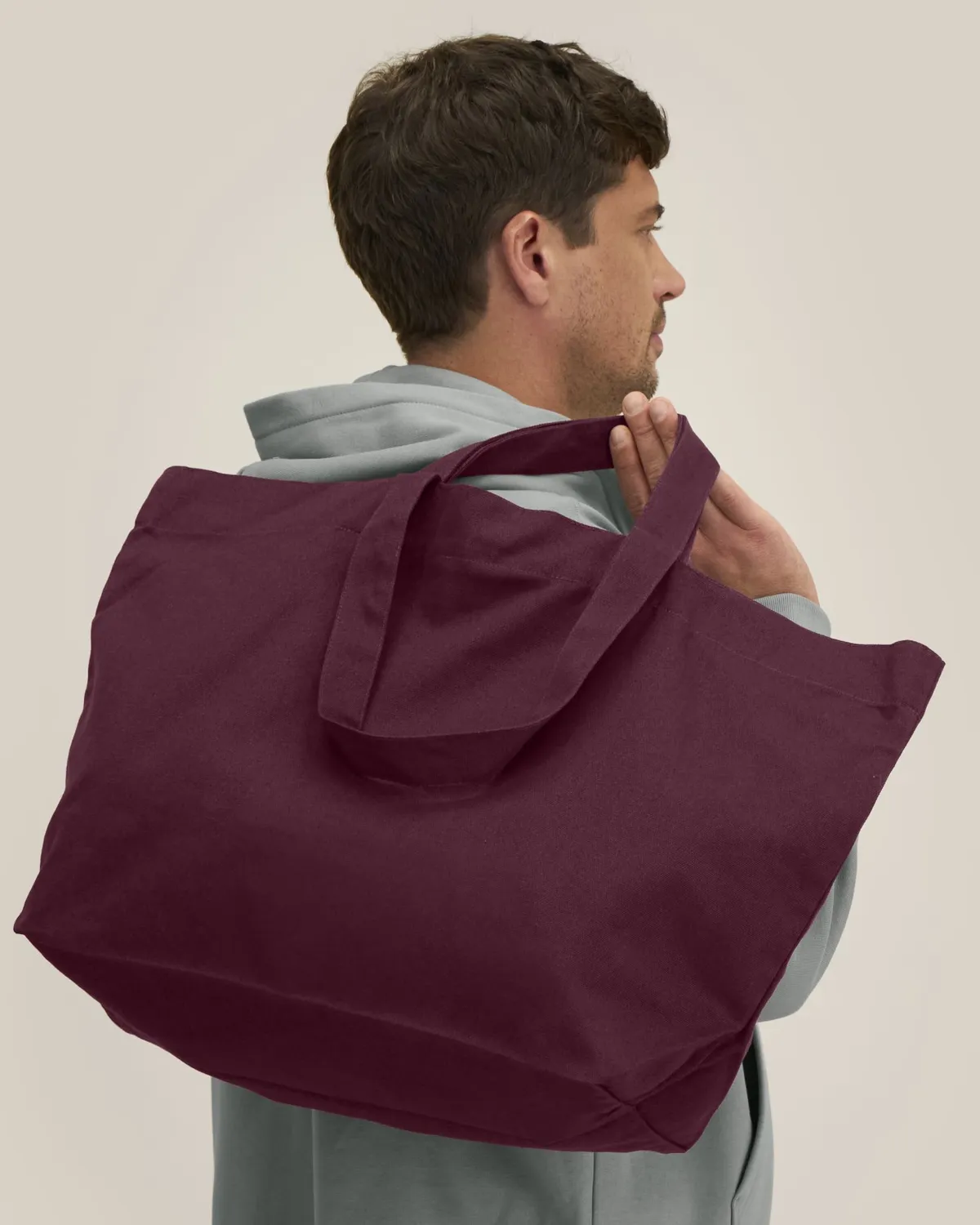 Shopping Bag 2.0 in deep plum, voorkant
