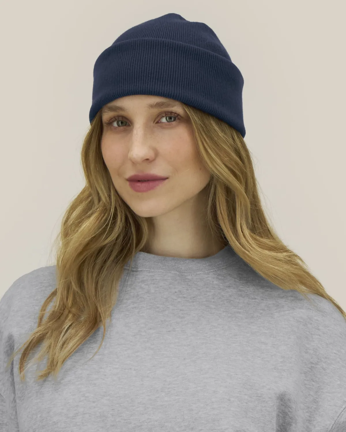 Rib Beanie 2.0 in french navy, voorkant