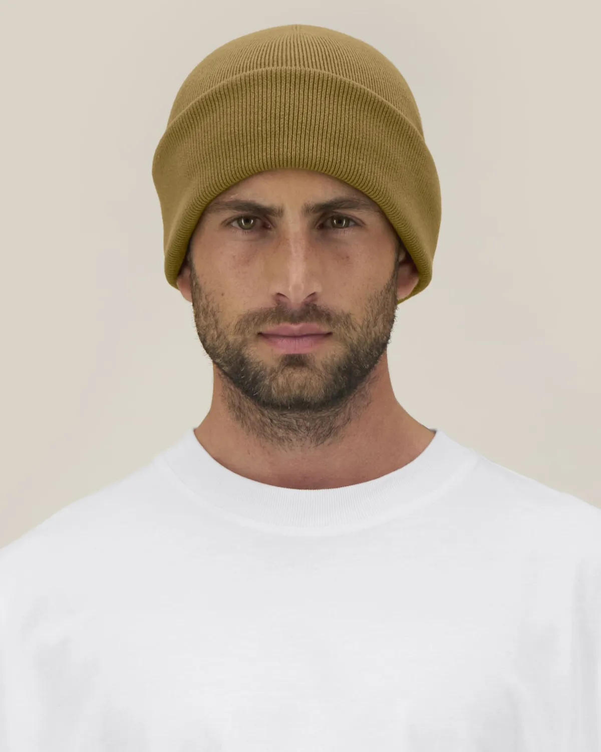 Rib Beanie 2.0 in bronze, voorkant