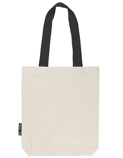Twill Bag with Contrast Handles in nature/black