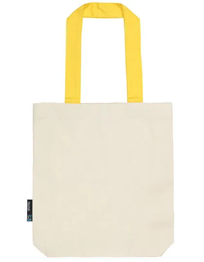Twill Bag with Contrast Handles in nature/yellow