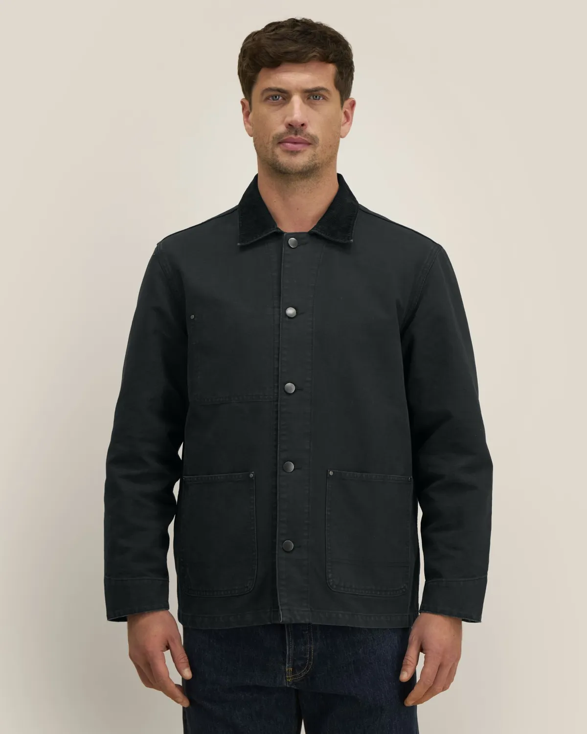Chore Jacket in g. dyed black, voorkant