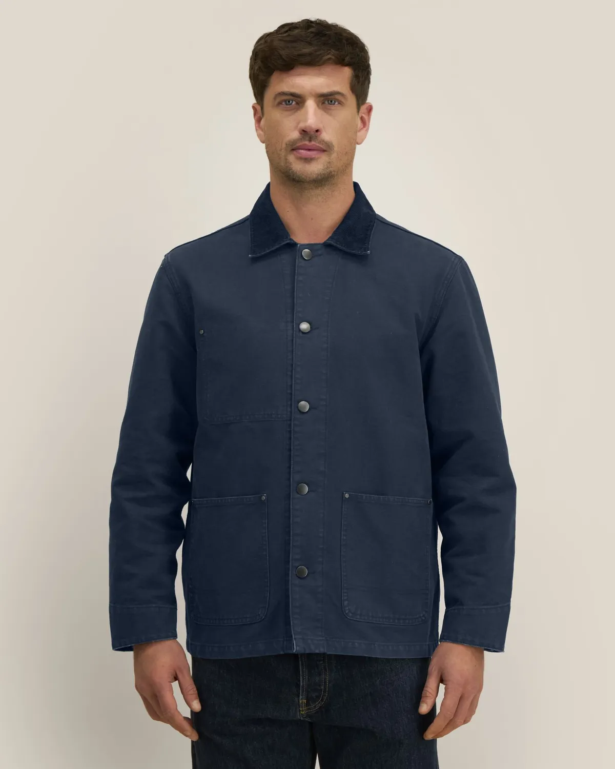 Chore Jacket in g.dyed navy, voorkant