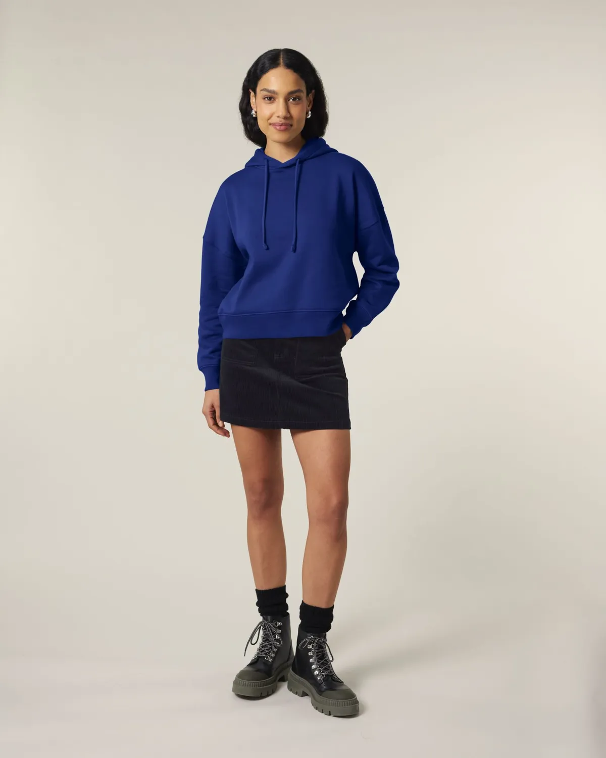 Stella Nora in worker blue, voorkant