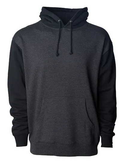 Men’s Heavyweight Hooded Pullover in charcoal heather/black