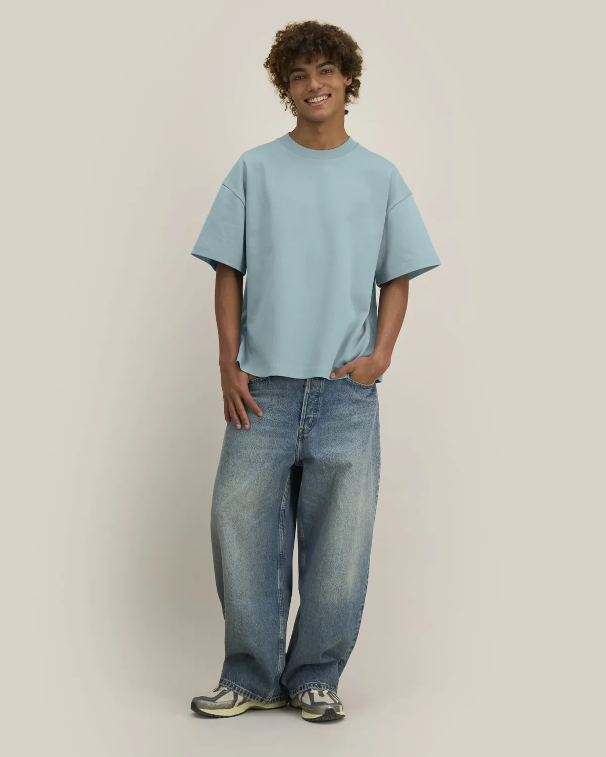 Hazener in pebble blue, voorkant