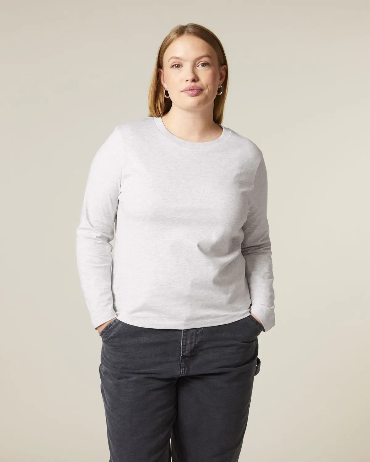 Stella Muser Long Sleeve in cool heather grey, voorkant