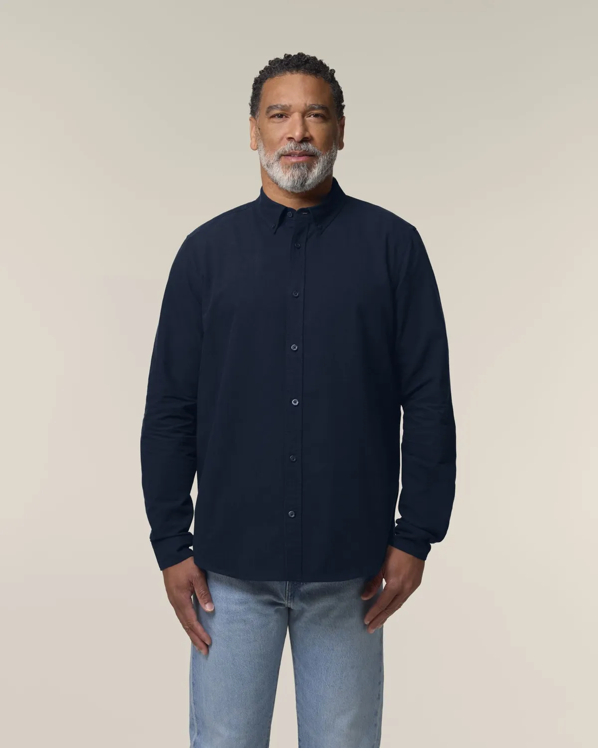 Stanley Oxford Shirt in french navy, voorkant