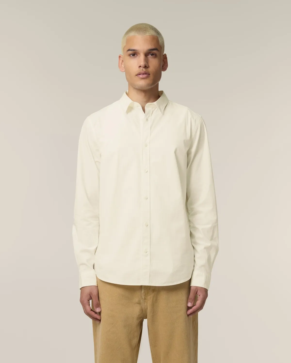 Stanley Styler Shirt in cream, voorkant