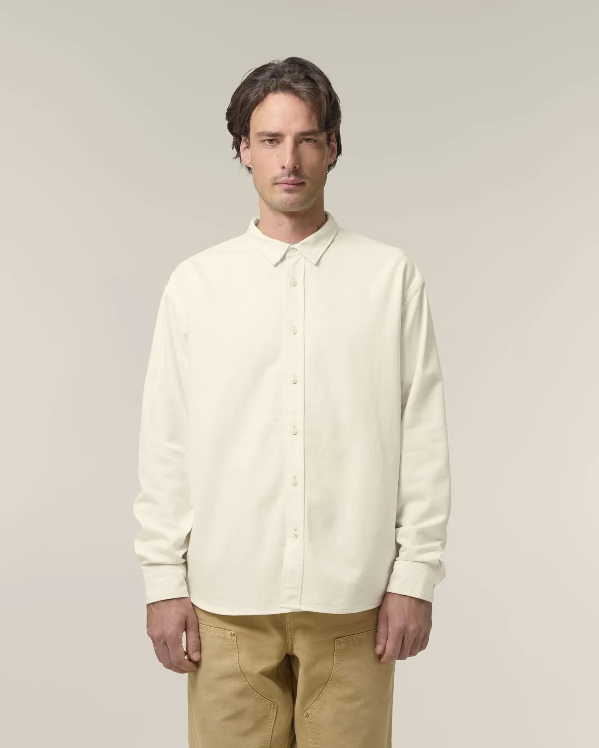 Worker Shirt in natural raw, voorkant