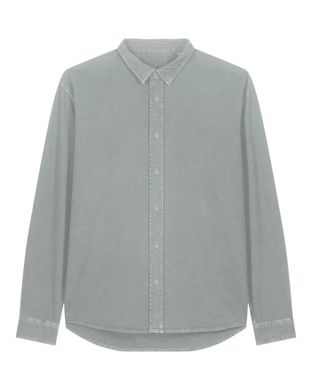 Worker Shirt in g. dyed misty grey, zonder model