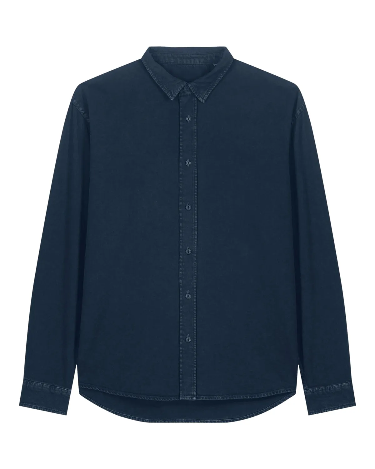Worker Shirt in g.dyed navy, zonder model